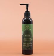 Das Haarpflegeprodukt AS I AM Rosemary Conditioner 237ml in der Vorderansicht vor einem braun-orangen Hintergrund.