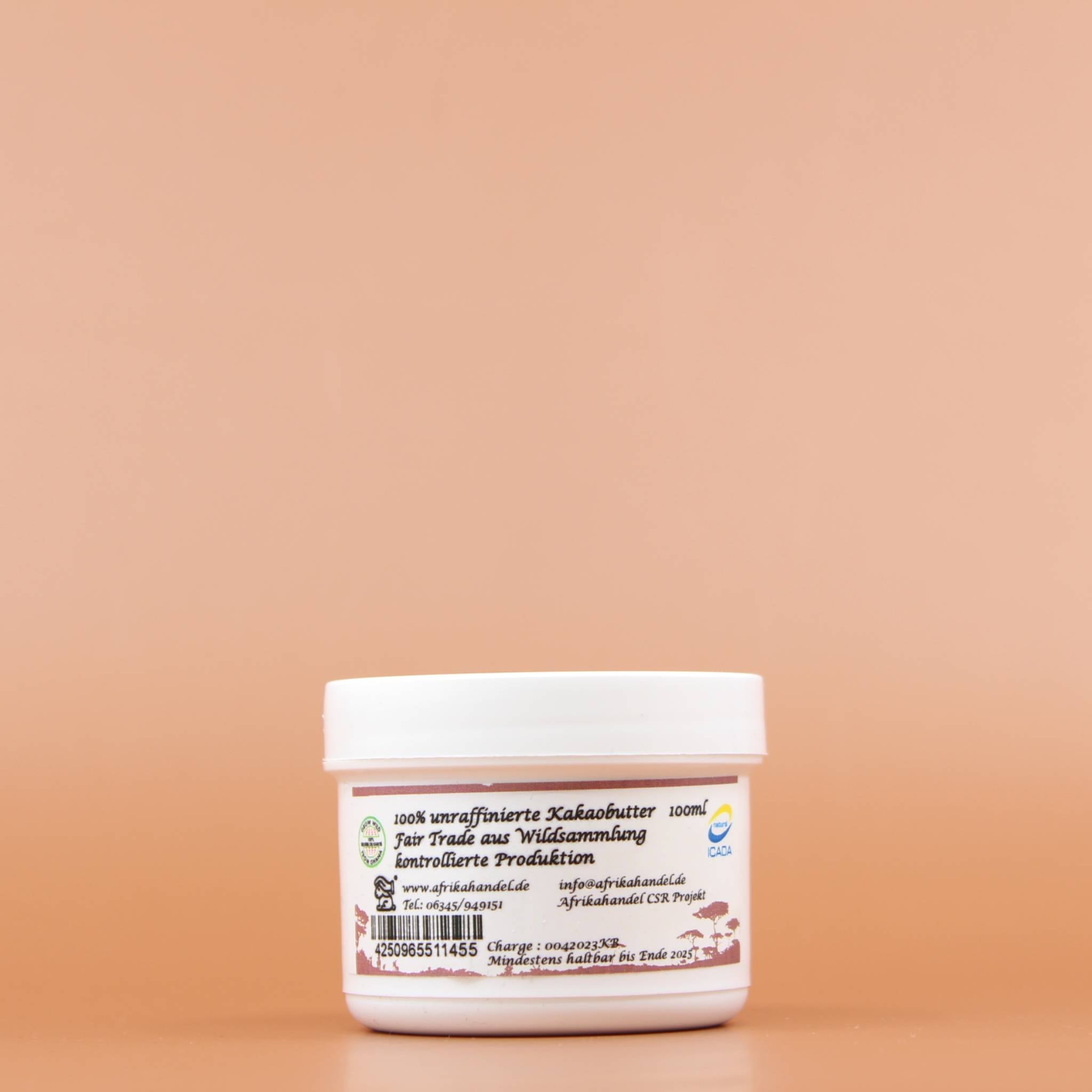 SHEA GOLD Natural Fair Trade Bio Kakaobutter Vorderansicht Produkt