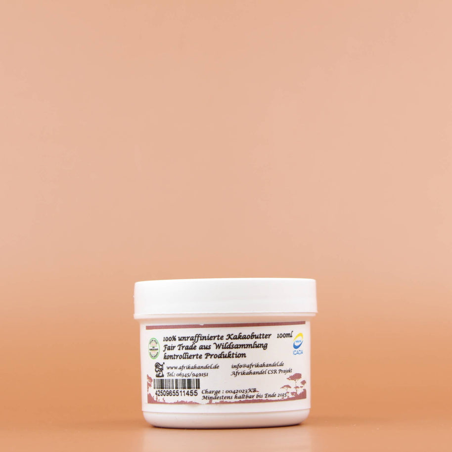 SHEA GOLD Natural Fair Trade Bio Kakaobutter Vorderansicht Produkt