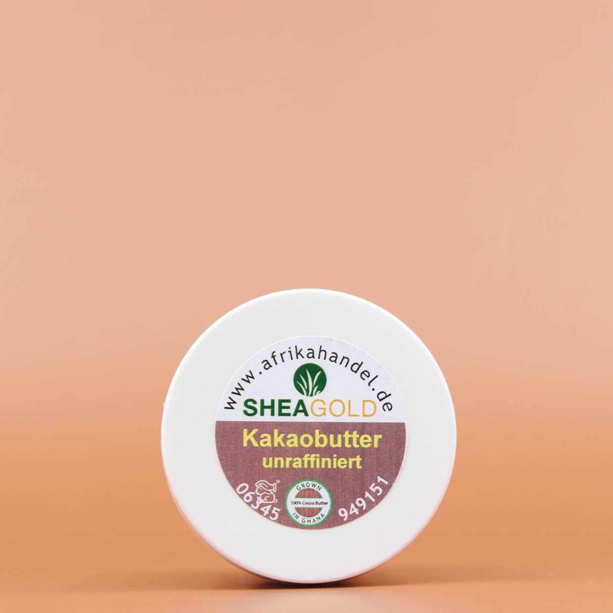 SHEA GOLD Natural Fair Trade Bio Kakaobutter Produkt Ansicht Deckel