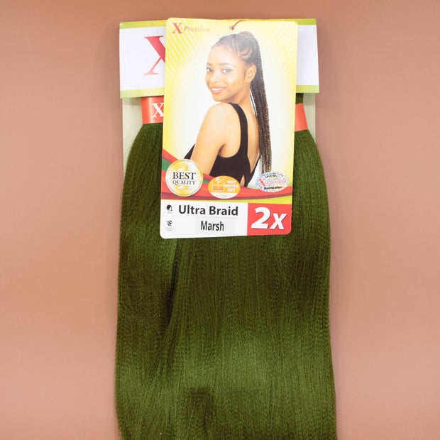 Kusthaar X-Pression Braiding Hair Pre-Stretched, Farbe Grün #Marsh