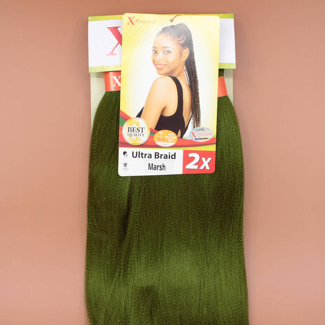 Kusthaar X-Pression Braiding Hair Pre-Stretched, Farbe Grün #Marsh