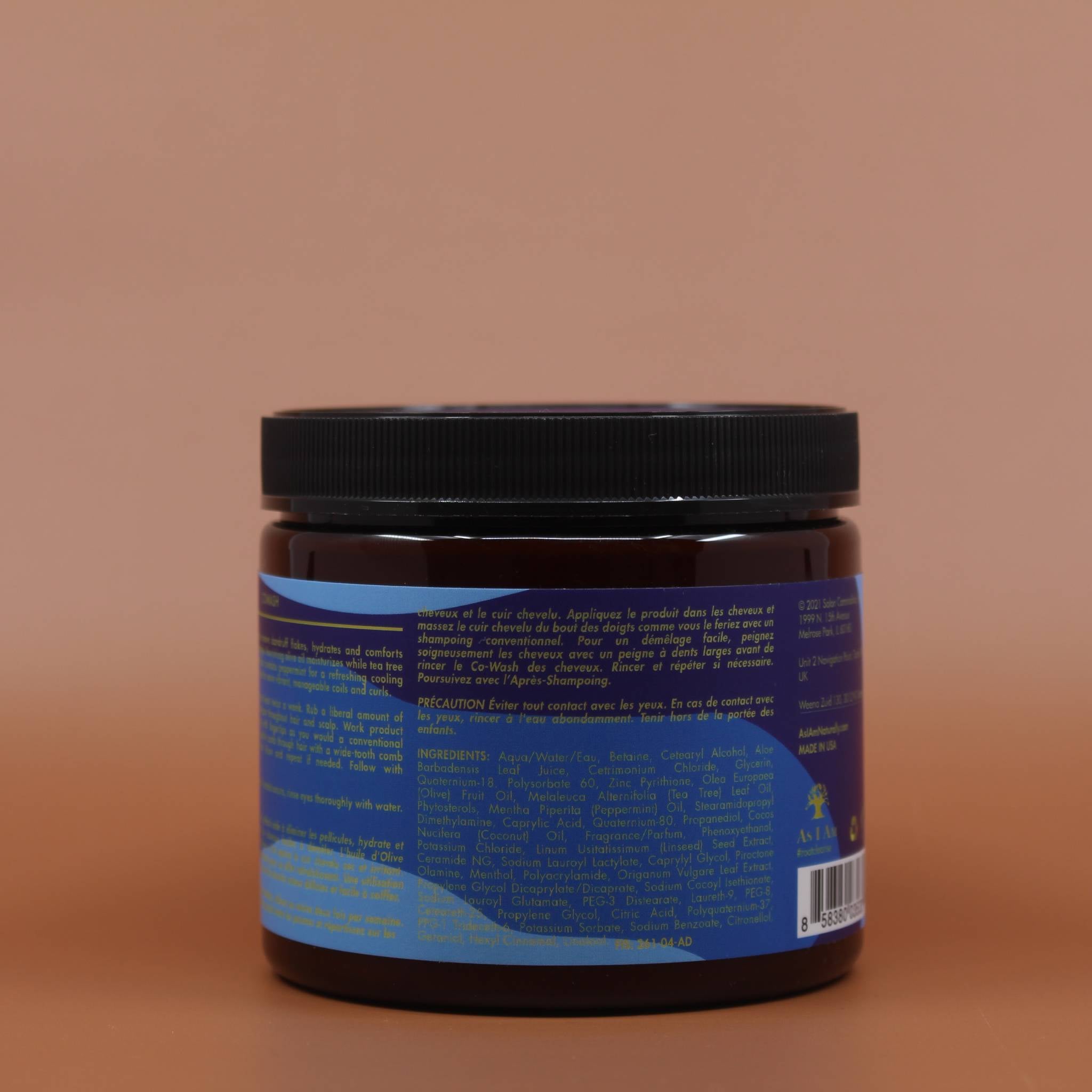 AS I AM Olive and Tee Tree Oil Co-Wash 454g Rückseite Blau