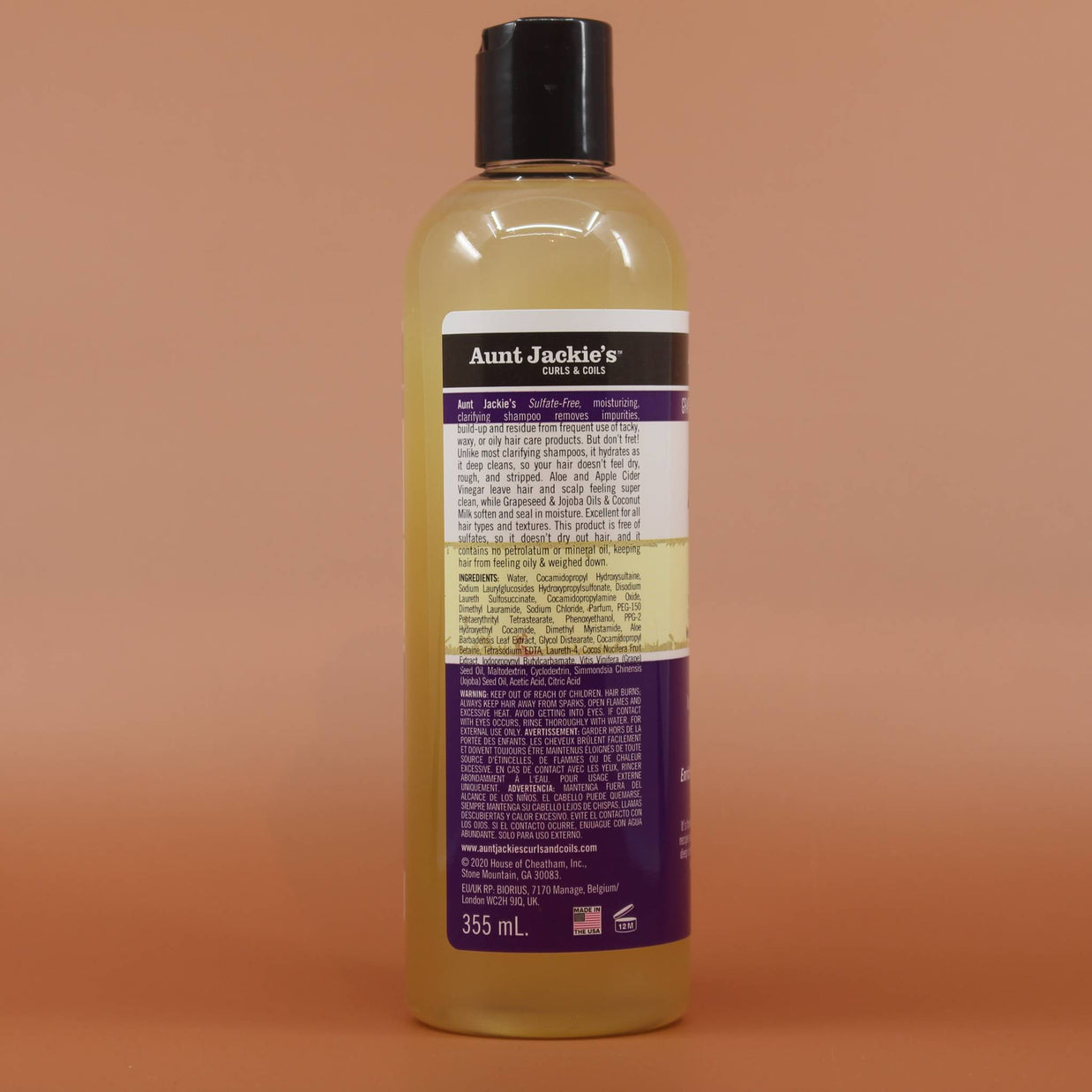 AUNT JACKIE'S Grapeseed Clarifying Shampoo 355ml Rückseite
