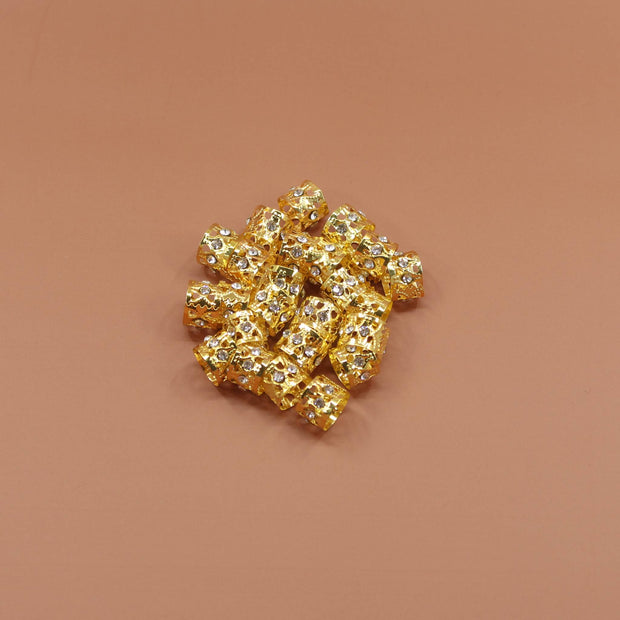 DREAMFIX Gold Metal Rhinestone Haar Perlen 