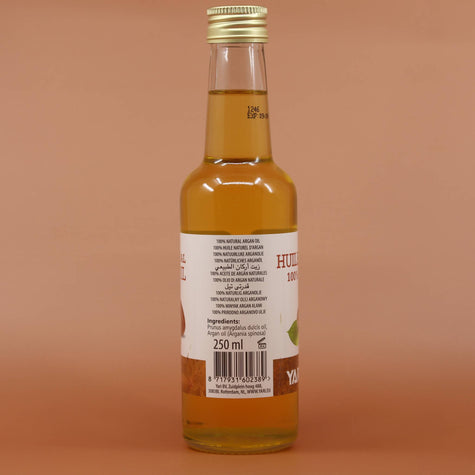 YARI 100% Natural Argan Öl 250ml Rückansicht
