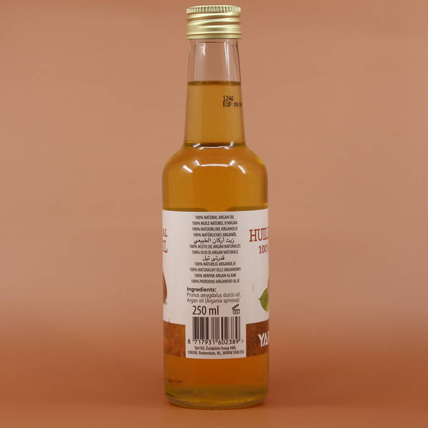 YARI 100% Natural Argan Öl 250ml Rückansicht