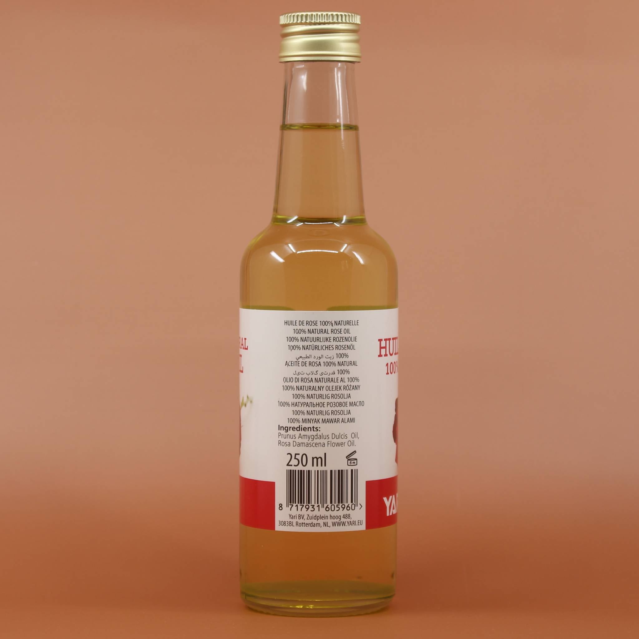 YARI 100% Natural Rose Öl 250ml Rückansicht