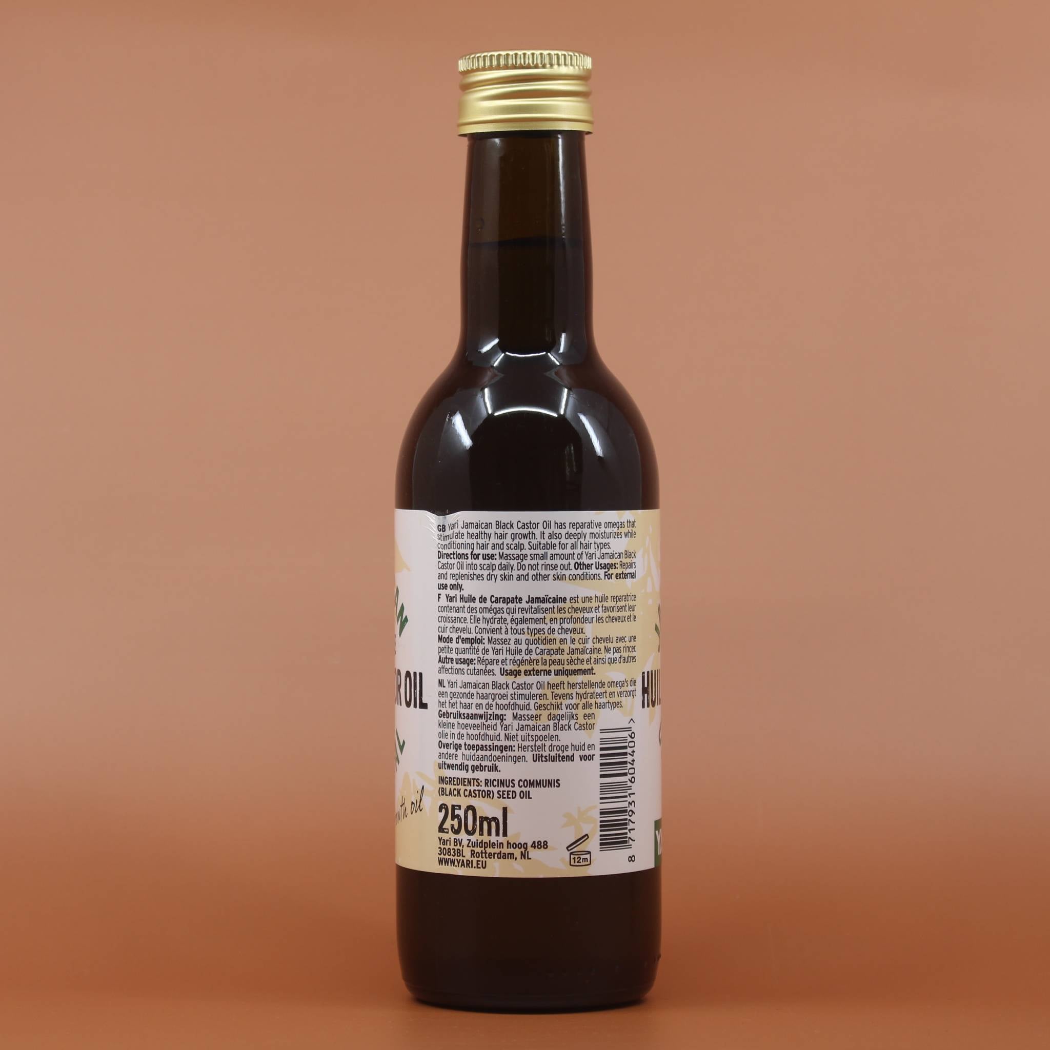 YARI 100% Pure Jamaican Black Castor Öl 250ml Rückansicht